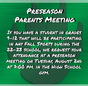 Pre-Fall Athletic Parent Meeting 